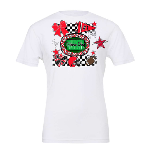 Game Day Checkers Spirit Design-Bright Red