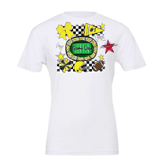 Game Day Checkers Spirit Design-Bright Yellow