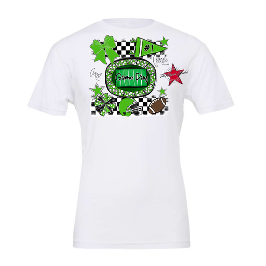 Game Day Checkers Spirit Design-Bright Green