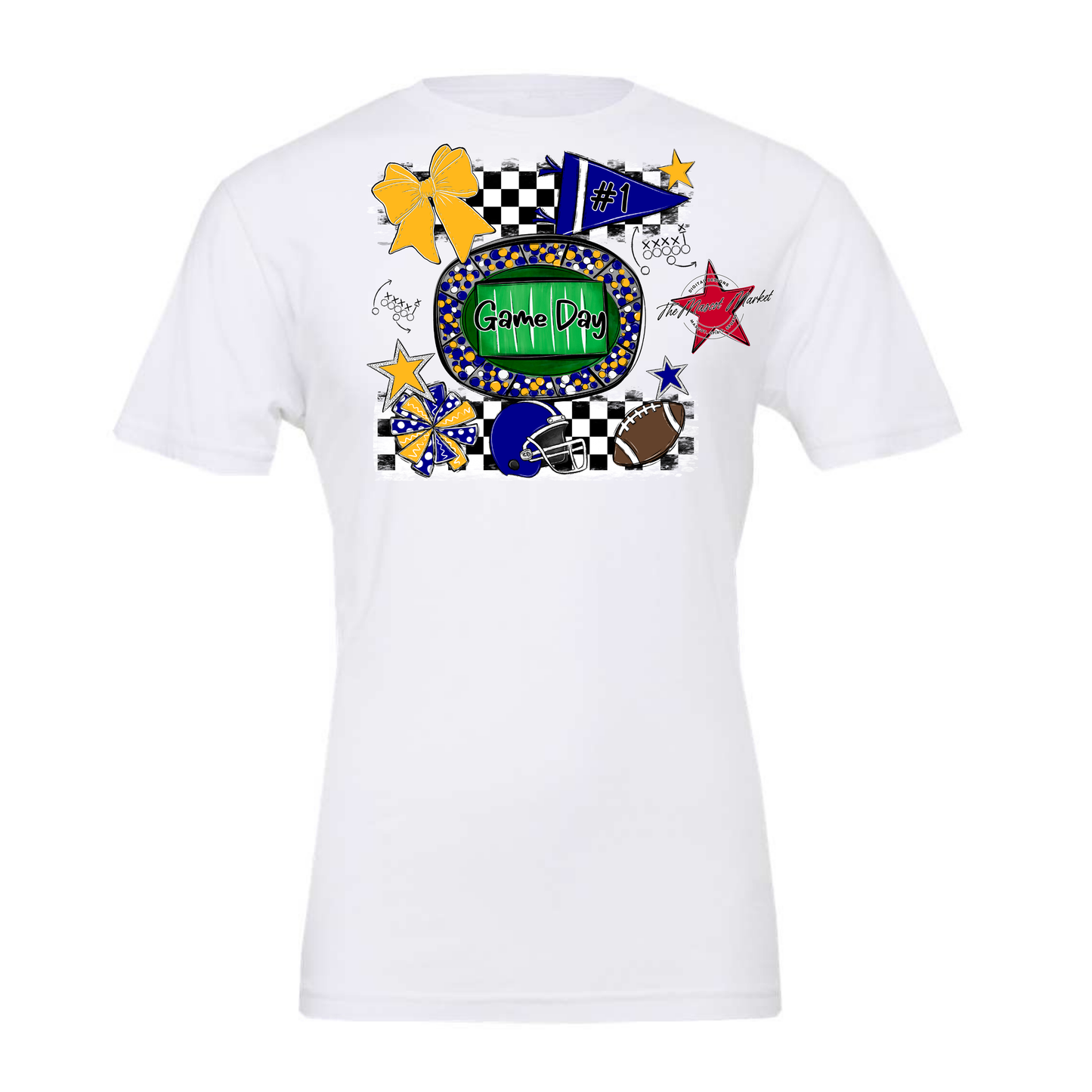 Game Day Checkers Spirit Design-Blue-Yellow