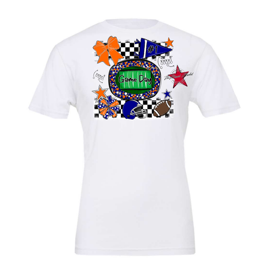 Game Day Checkers Spirit Design-Blue-Orange