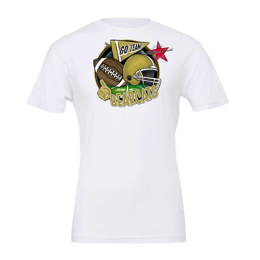 Bearcats Circle Football Design-Gold