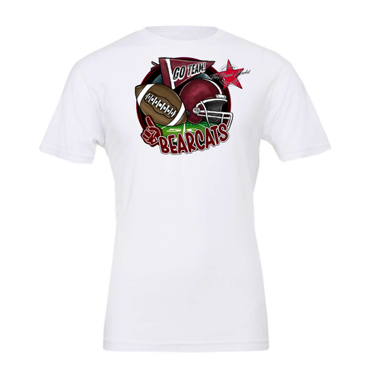 Bearcats Circle Football Design-Maroon
