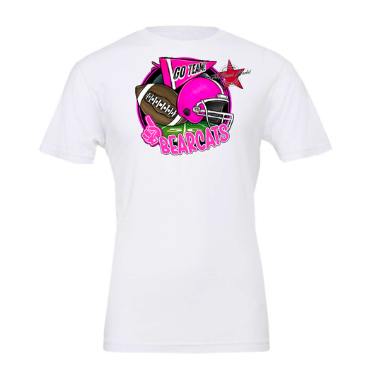 Bearcats Circle Football Design-Pink