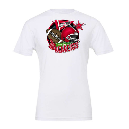 Bearcats Circle Football Design-Red