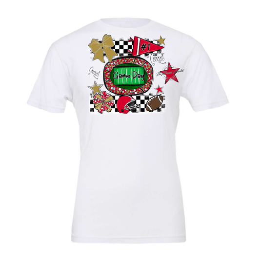 Game Day Checkers Spirit Design-Red-Gold
