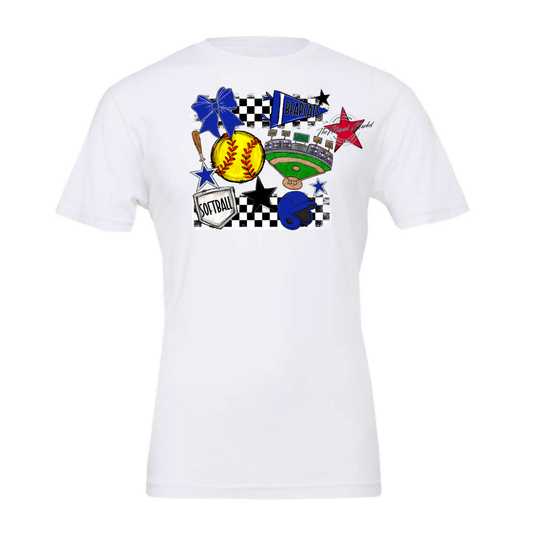 Bearcats Softball Checkers Design-Blue