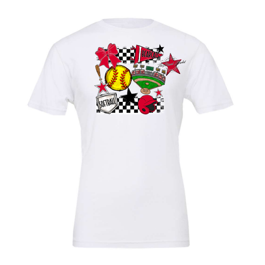 Bearcats Softball Checkers Design-Red