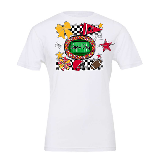 Game Day Checkers Spirit Design-Red-Yellow