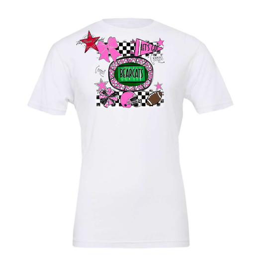 Bearcats Checkers Spirit Design-Baby Pink