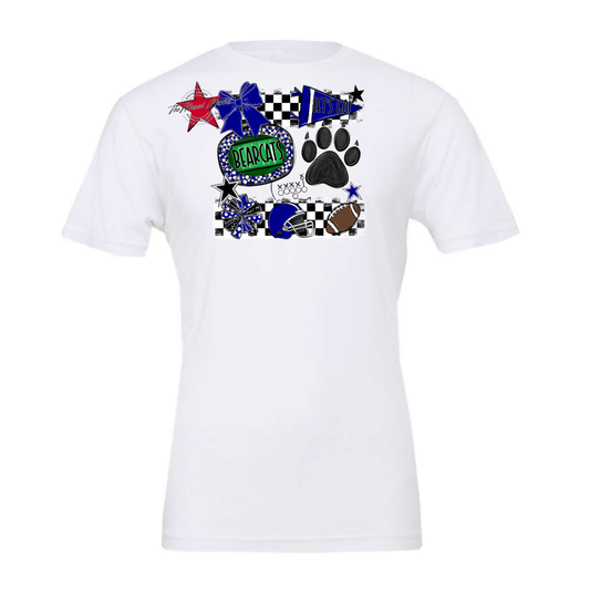Bearcats Checkers Mascot Spirit Design-Blue