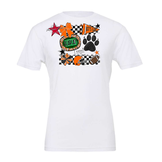 Bearcats Checkers Mascot Spirit Design-Orange