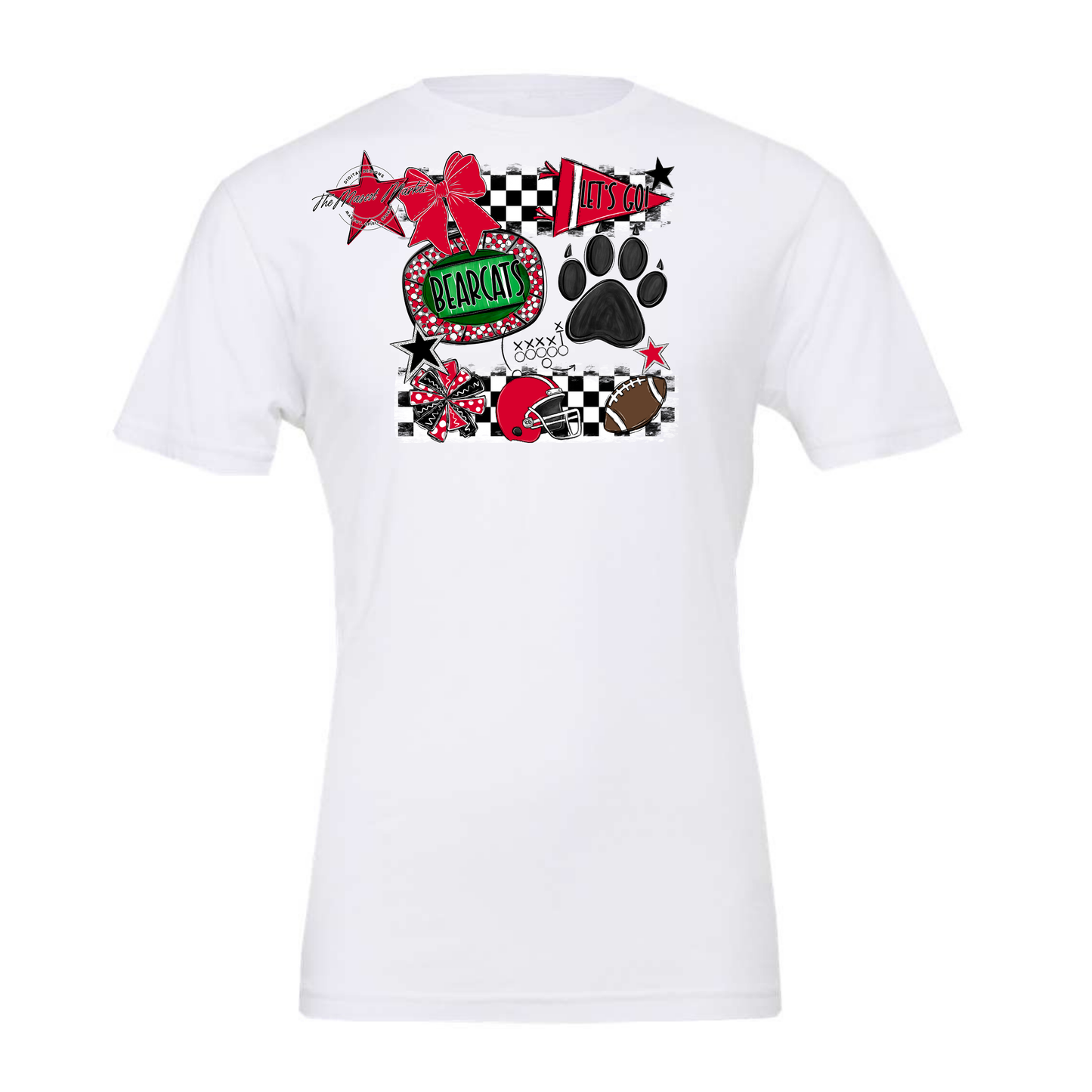 Bearcats Checkers Mascot Spirit Design-Red