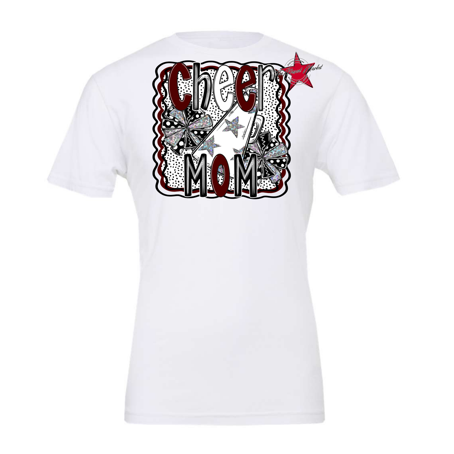 Cheer Mom Megaphone Dot Design-Maroon