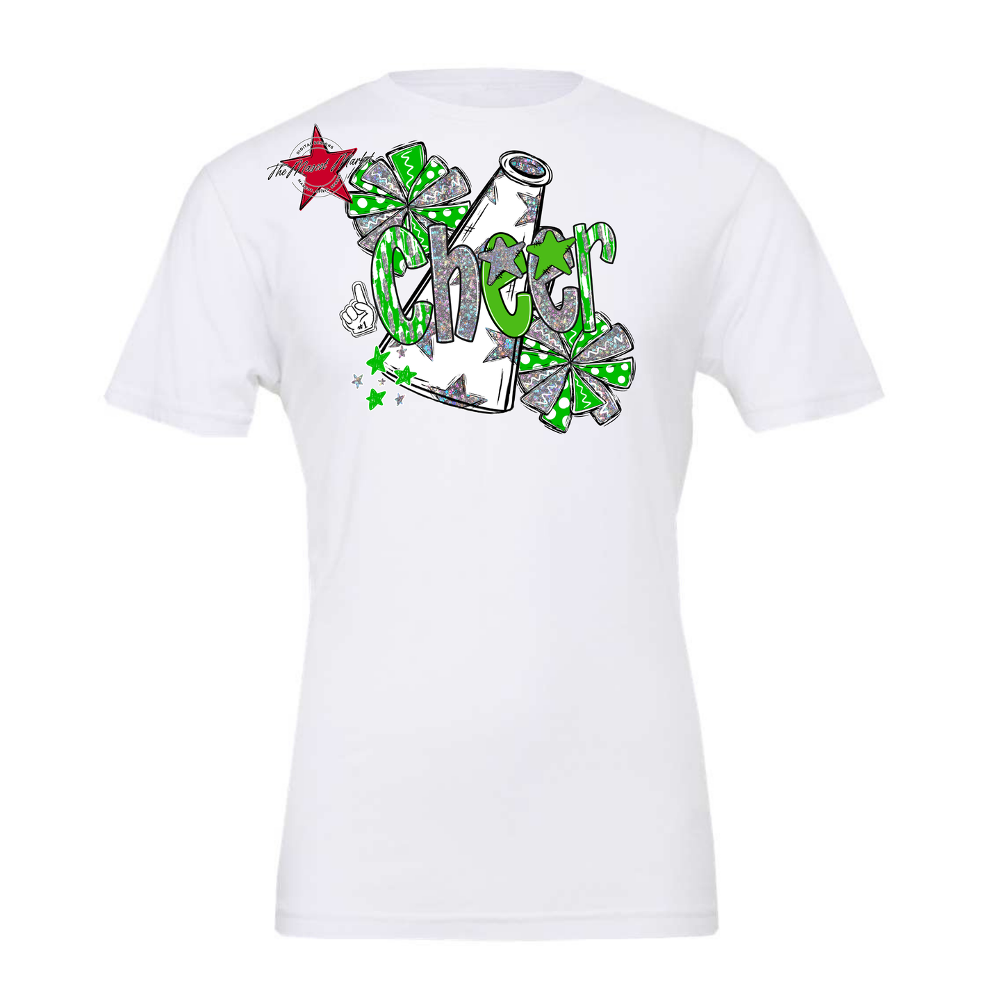 Cheer Megaphone Scrape Holigraphic-Bright Green
