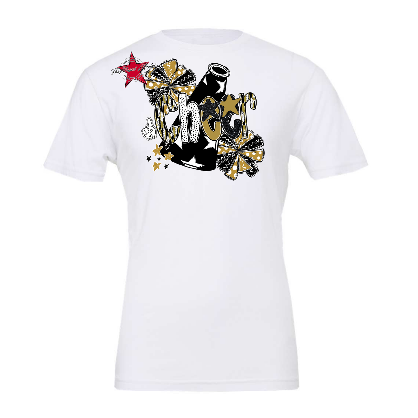 Cheer Megaphone Scrape Black-Gold