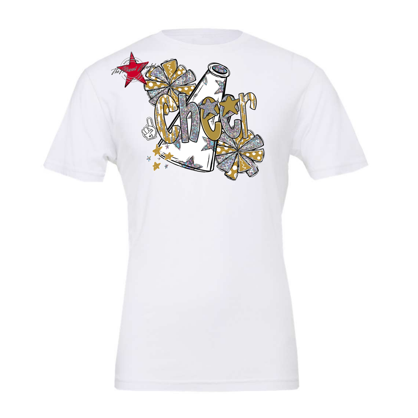 Cheer Megaphone Scrape Holigraphic-Gold
