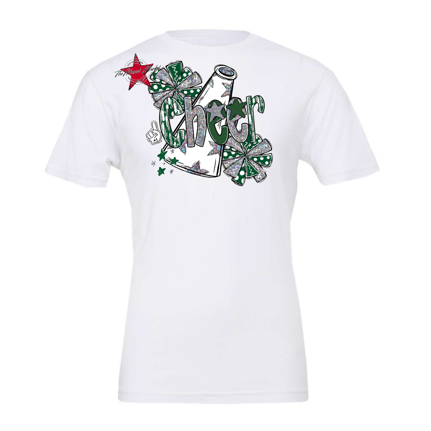 Cheer Megaphone Scrape Holigraphic-Green