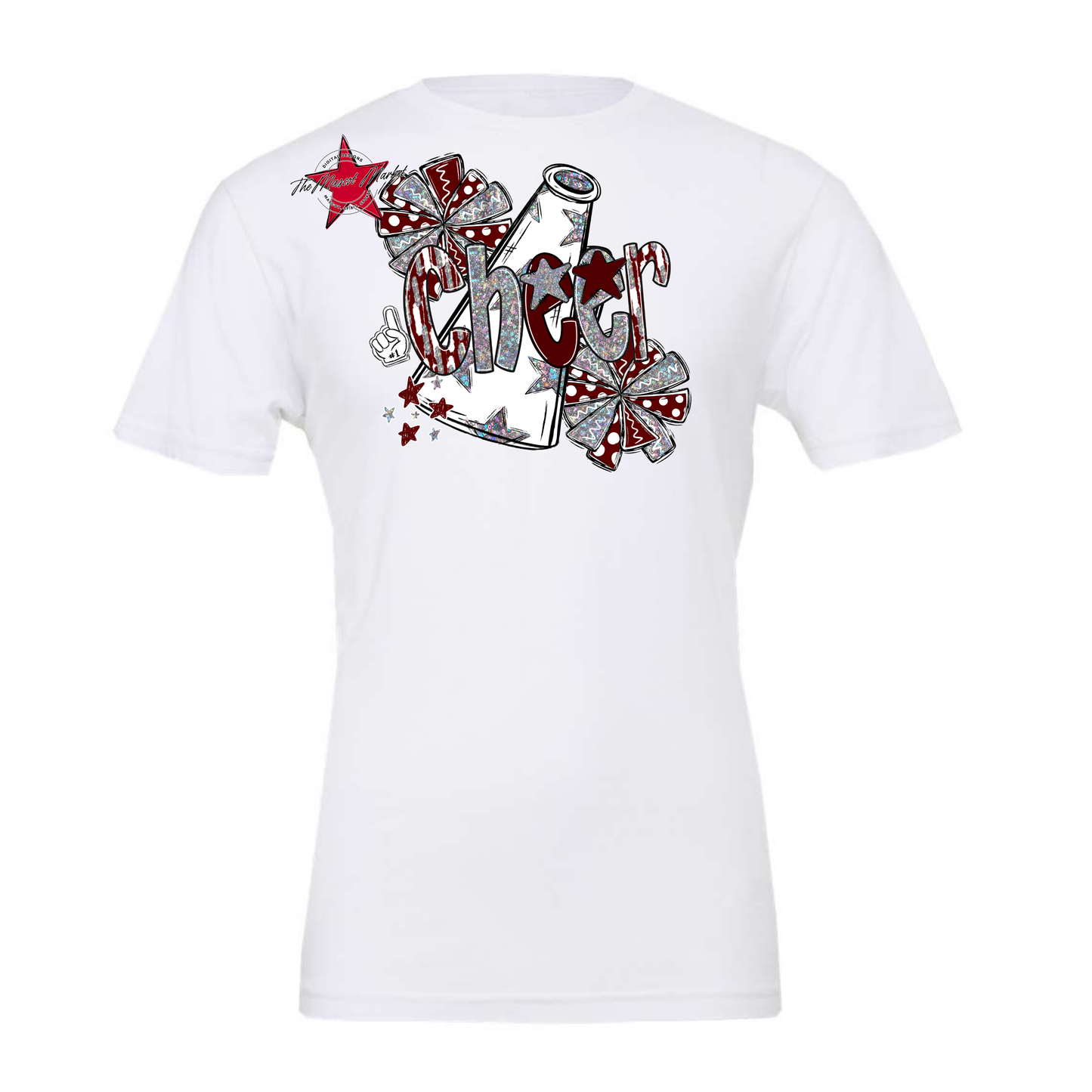 Cheer Megaphone Scrape Holigraphic-Maroon