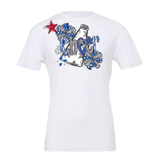 Cheer Megaphone Scrape Holigraphic-Off Blue