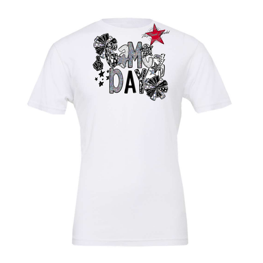 Cheer Game Day Scrape-Black & White