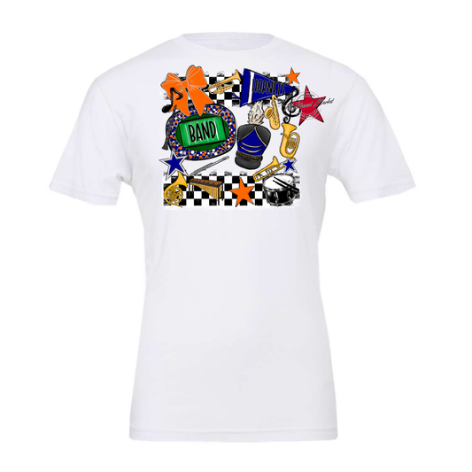 Hornets Checkers Band Spirit Design-Blue-Orange