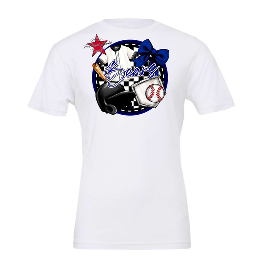 Bears Circle Baseball Design-Blue
