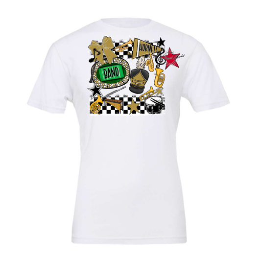 Hornets Checkers Band Spirit Design-Gold