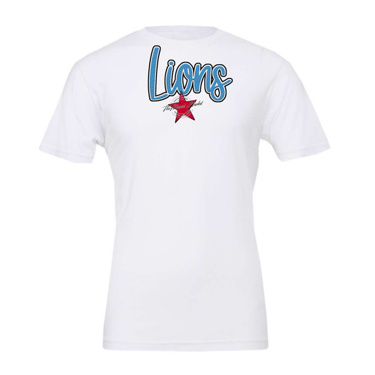 Lions Faux Chenille Patch-Carolina Blue