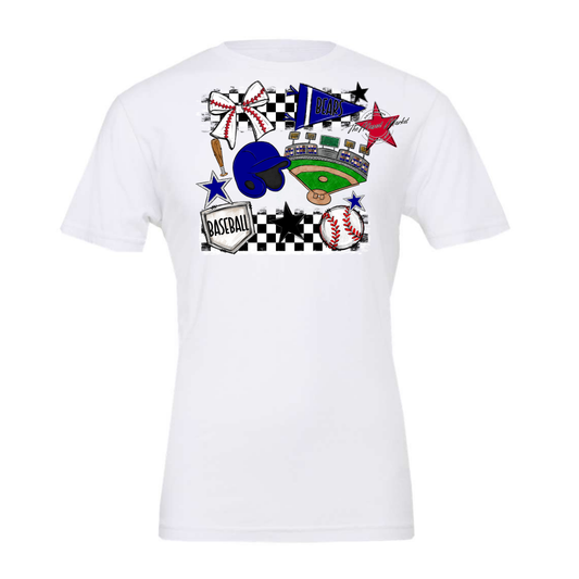 Bears Baseball Checkers Design-Blue
