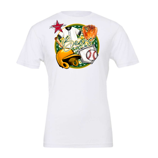 Bears Circle Baseball Design-Green-Yellow