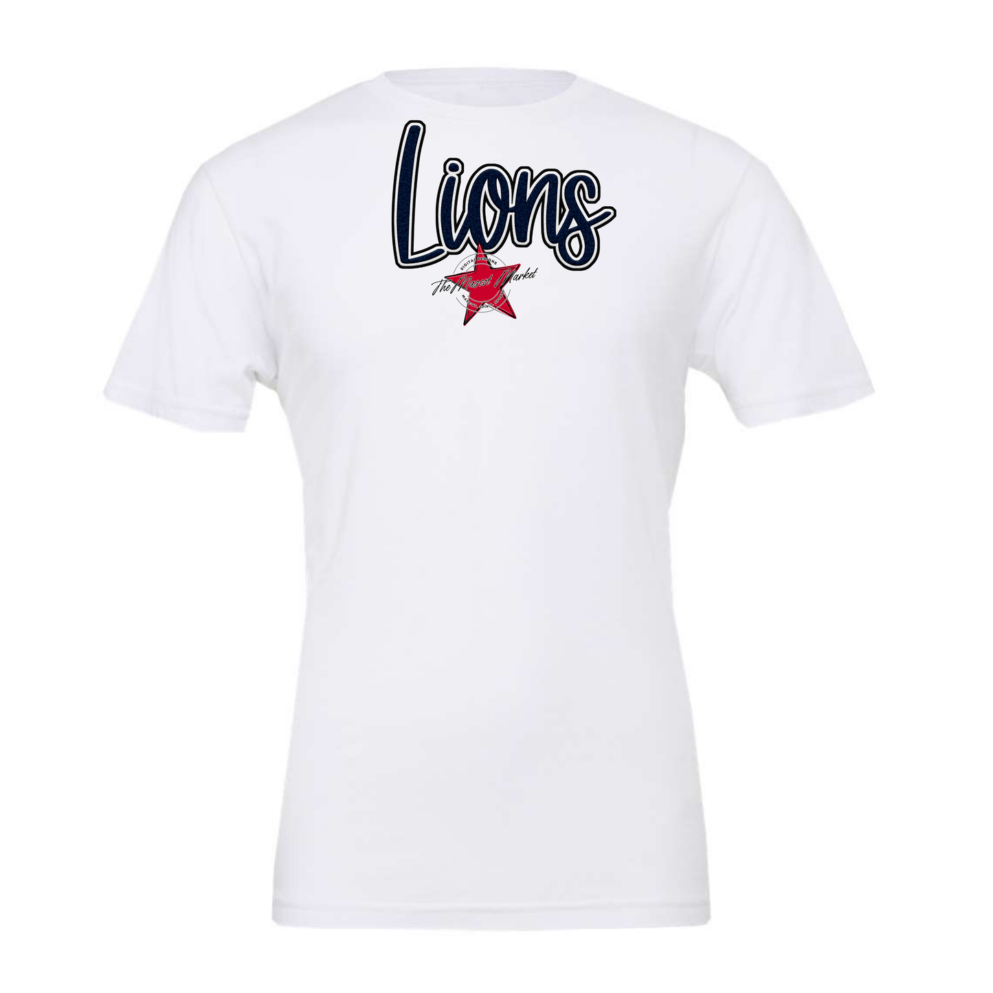 Lions Faux Chenille Patch-Navy