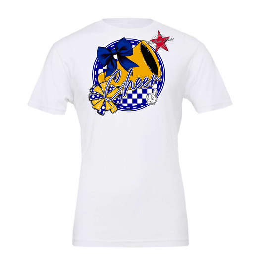 Cheer Circle Design-Blue-Yellow