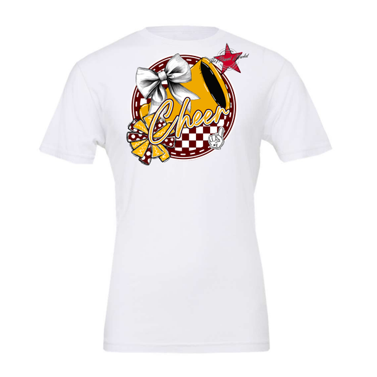 Cheer Circle Design-Maroon-Yellow