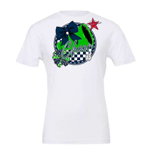 Cheer Circle Design-Navy-Bright Green