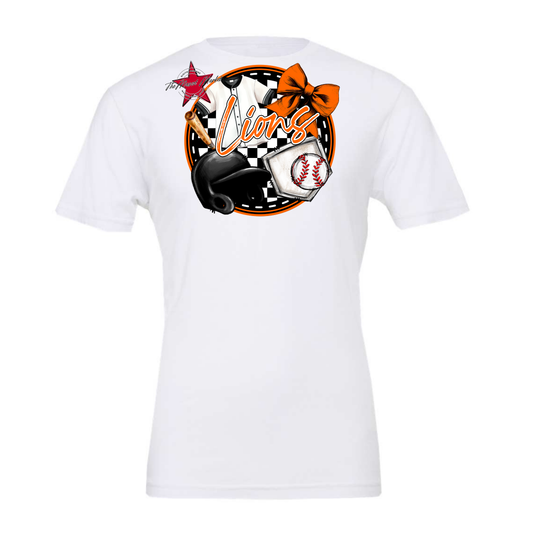 Lions Circle Baseball Design-Orange