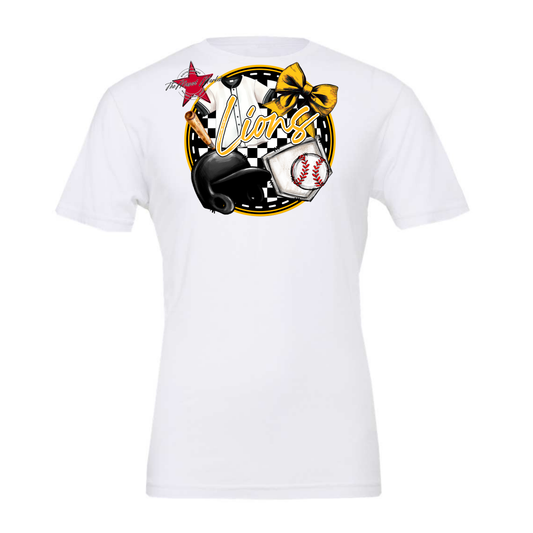 Lions Circle Baseball Design-Yellow