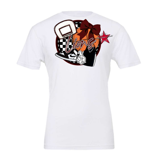 Lions Circle Basketball Design-Maroon