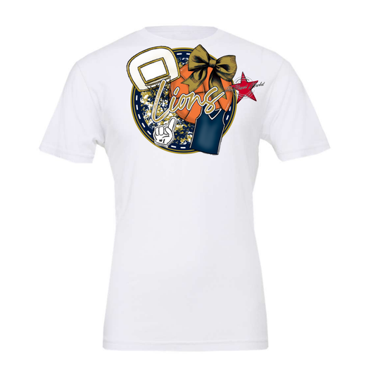 Lions Circle Basketball Design-Navy-Gold