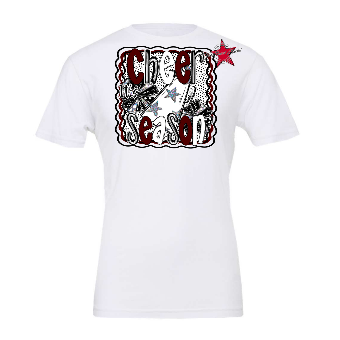 It's Cheer Season Dot Design-Maroon