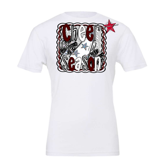 It's Cheer Season Dot Design-Maroon