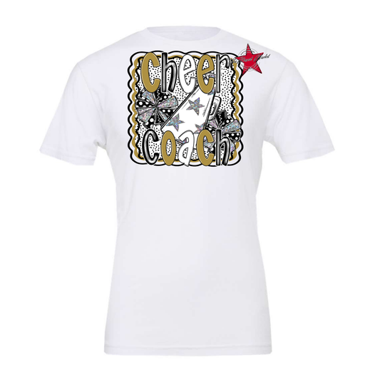 Cheer Coach Megaphone Dot Design-Gold