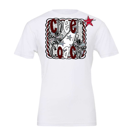 Cheer Coach Megaphone Dot Design-Maroon