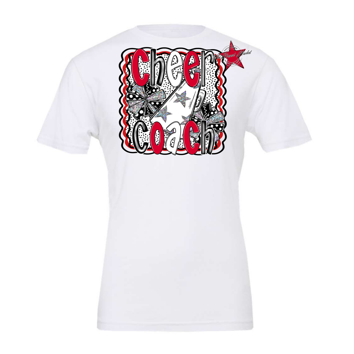 Cheer Coach Megaphone Dot Design-Red