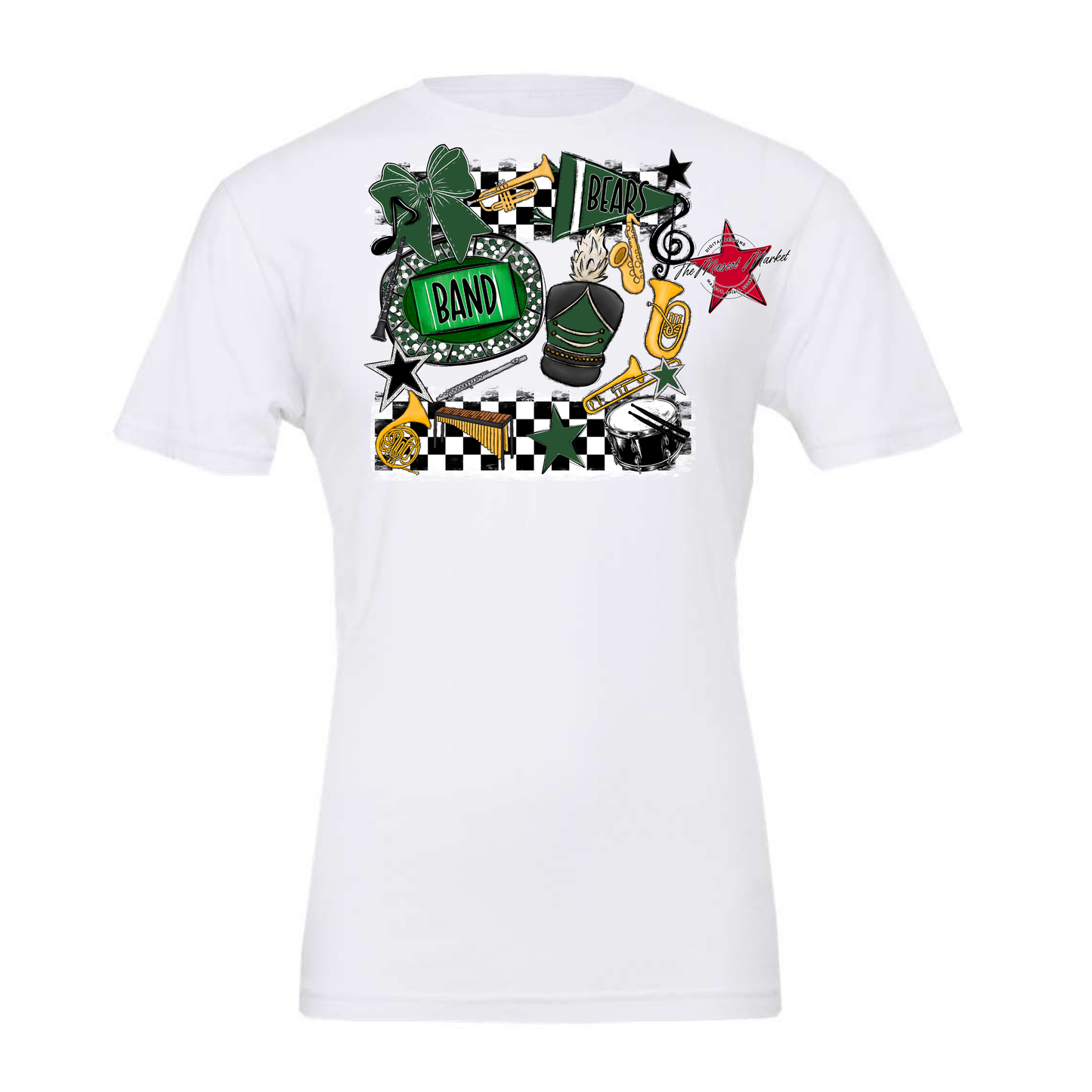 Bears Band Checkers Design-Green