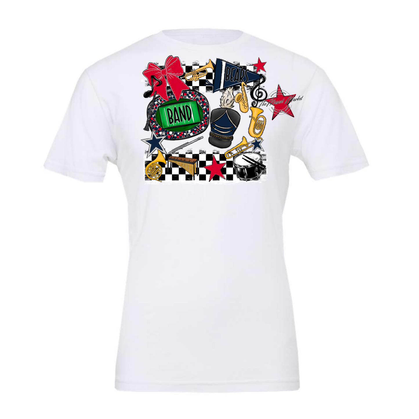 Bears Band Checkers Design-Navy-Red