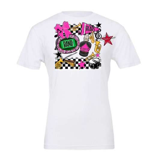 Bears Band Checkers Design-Pink