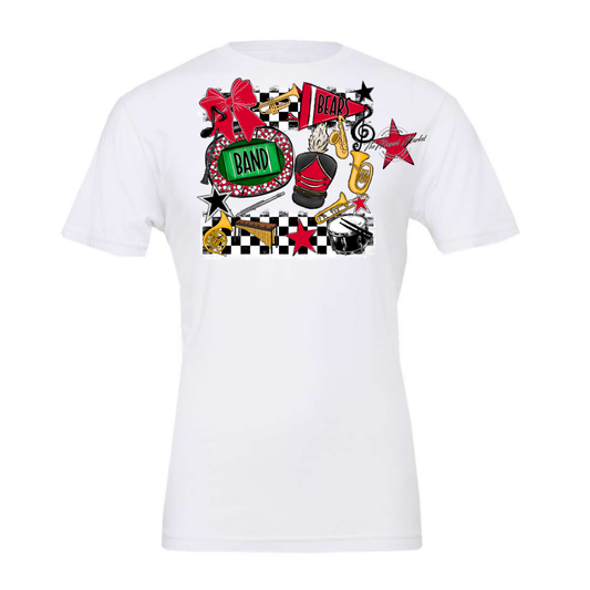 Bears Band Checkers Design-Red