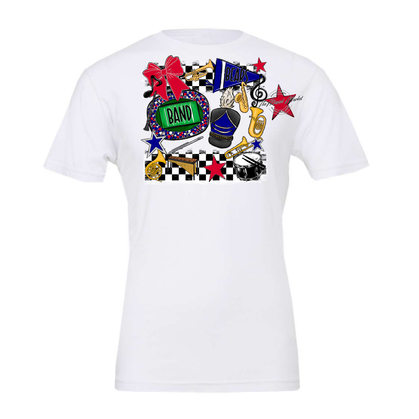 Bears Band Checkers Design-Blue-Red
