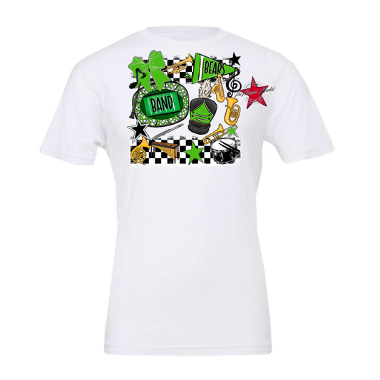 Bears Band Checkers Design-Bright Green
